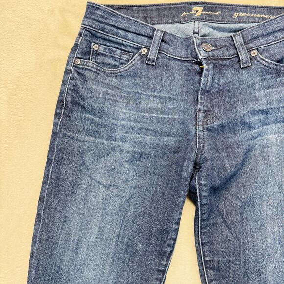 7 For All Mankind Jeans Womens 26 Med Wash Blue Denim Gwenevere‎ High Rise Ankle - Picture 4 of 14
